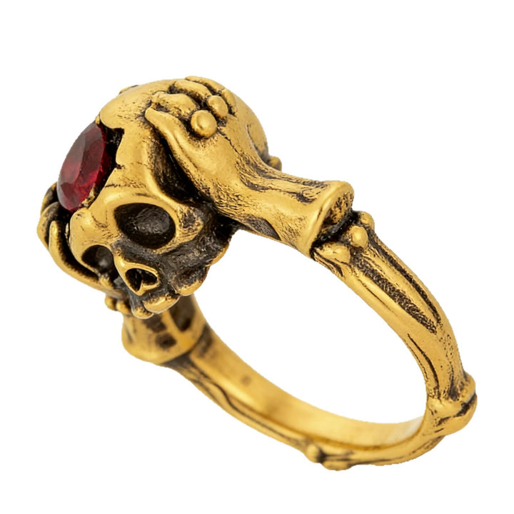 Vintage Black and Gold Skull Ring