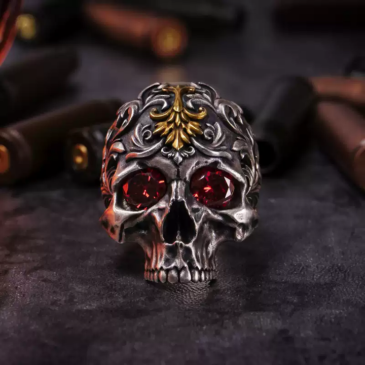 Ruby Skull Ring
