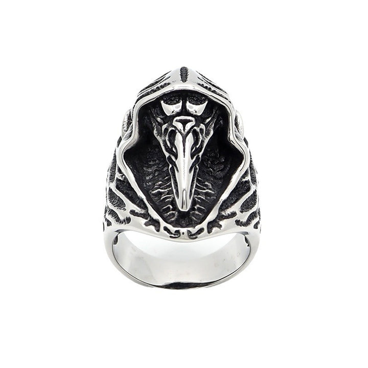 Vintage Wizard Raven Skull Ring