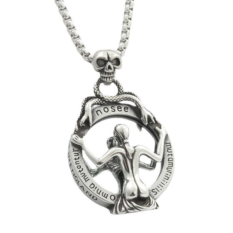 Magic Mirror Skull Pendant Necklace