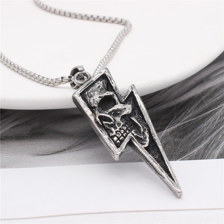 Lightning skull necklace