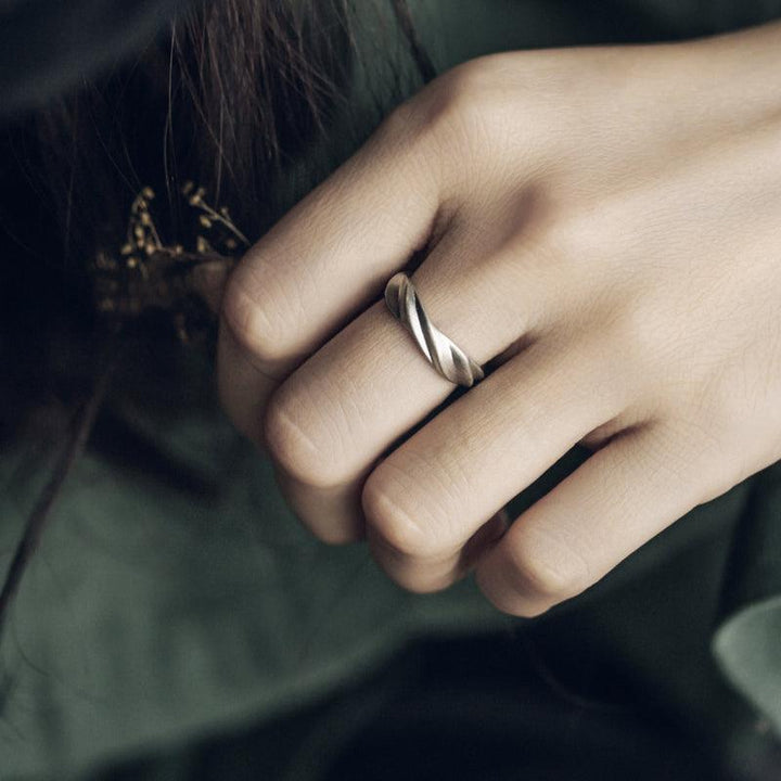 925 Silver Twisted Matte Retro Ring
