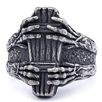 Old coffin skull finger ring