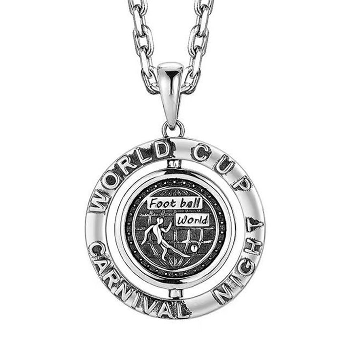 Rotatable football hoop necklace