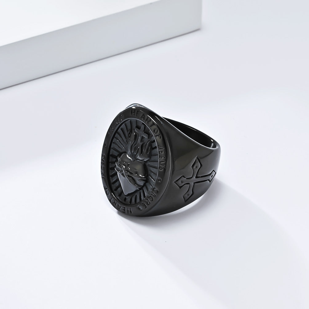 Sacred Heart of Jesus Cross Ring