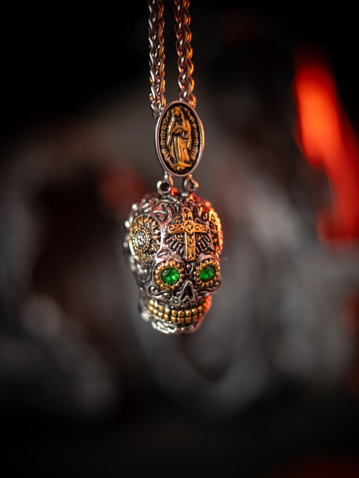 Green Eyes Skull Pendant Necklace