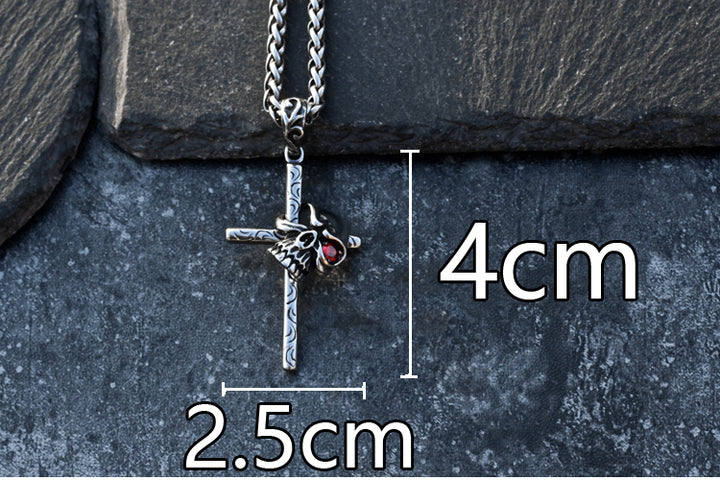 Moving skull cross necklace