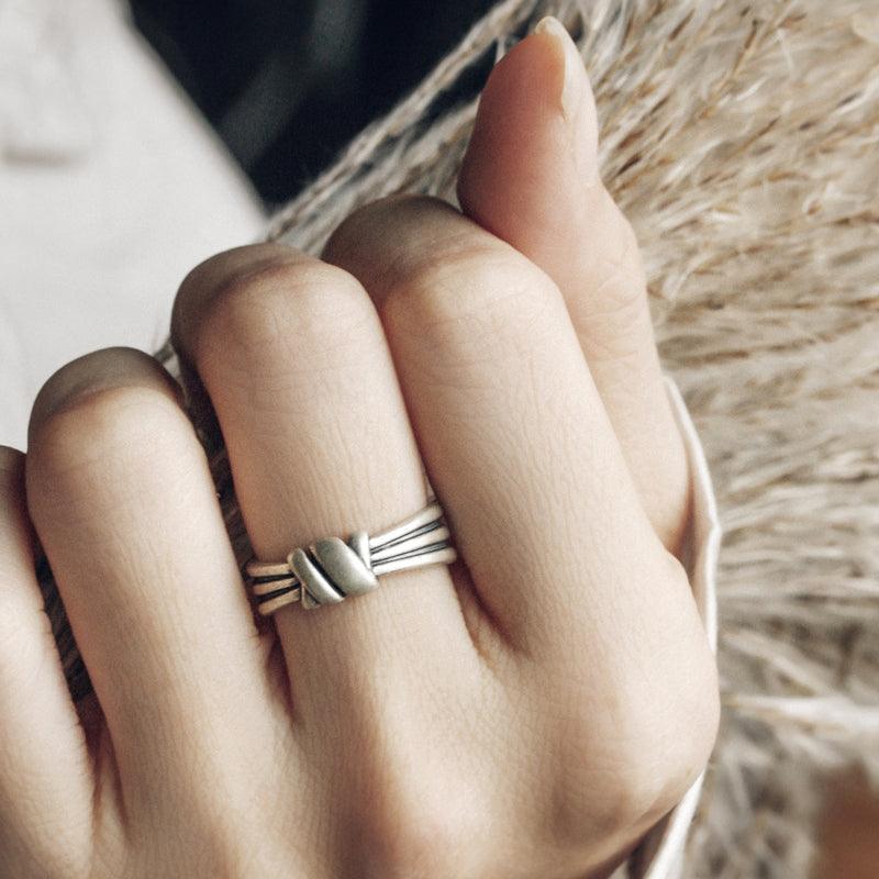 925 Sterling Silver Rope Knot Ring