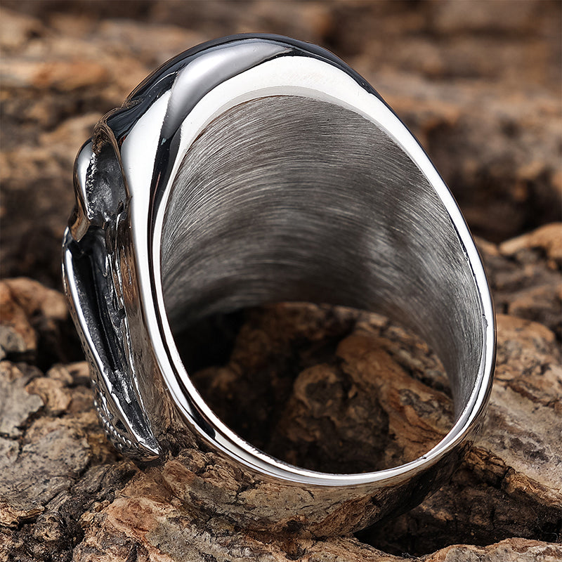 Patterned mask skull ring