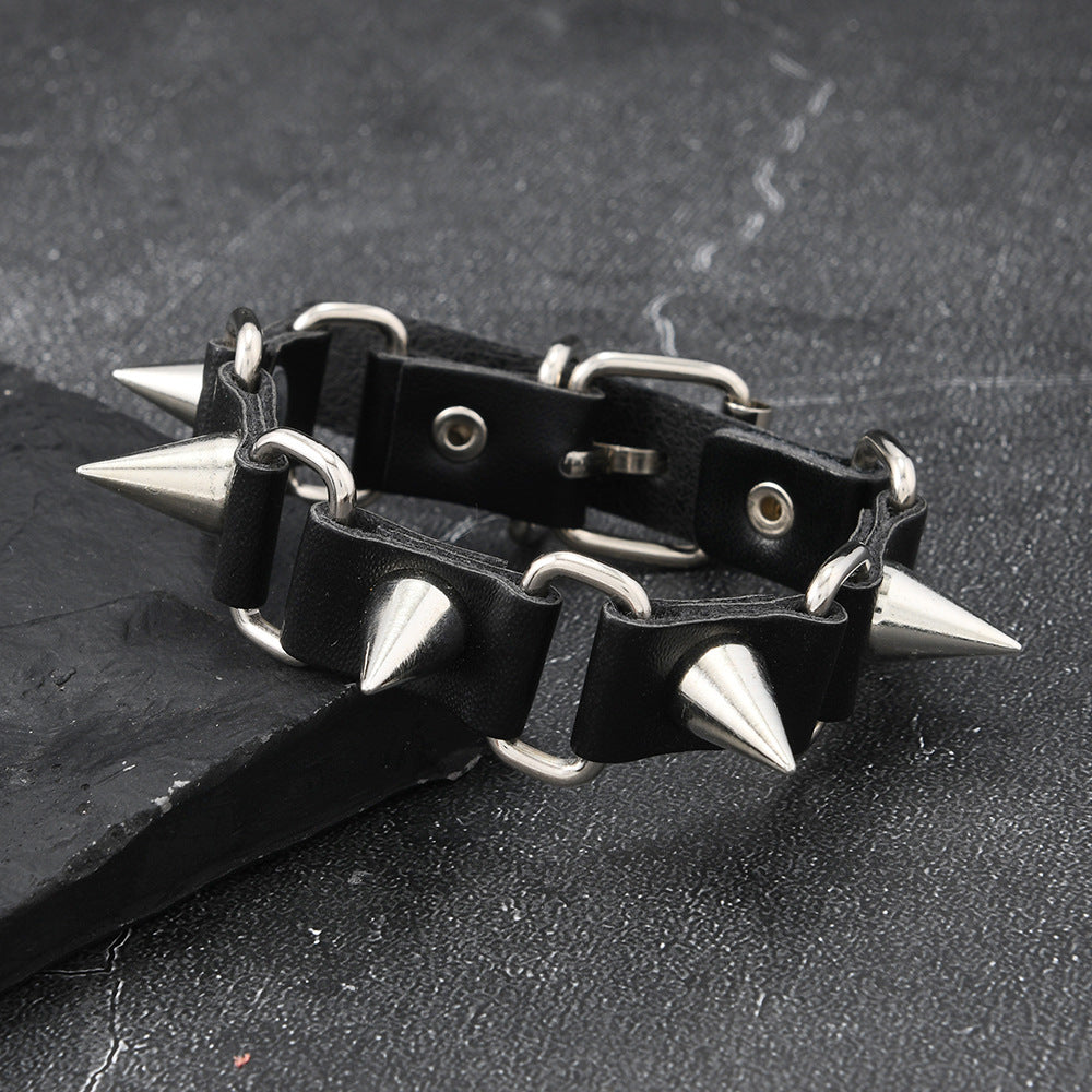 Punk Skull Cowhide Bracelet
