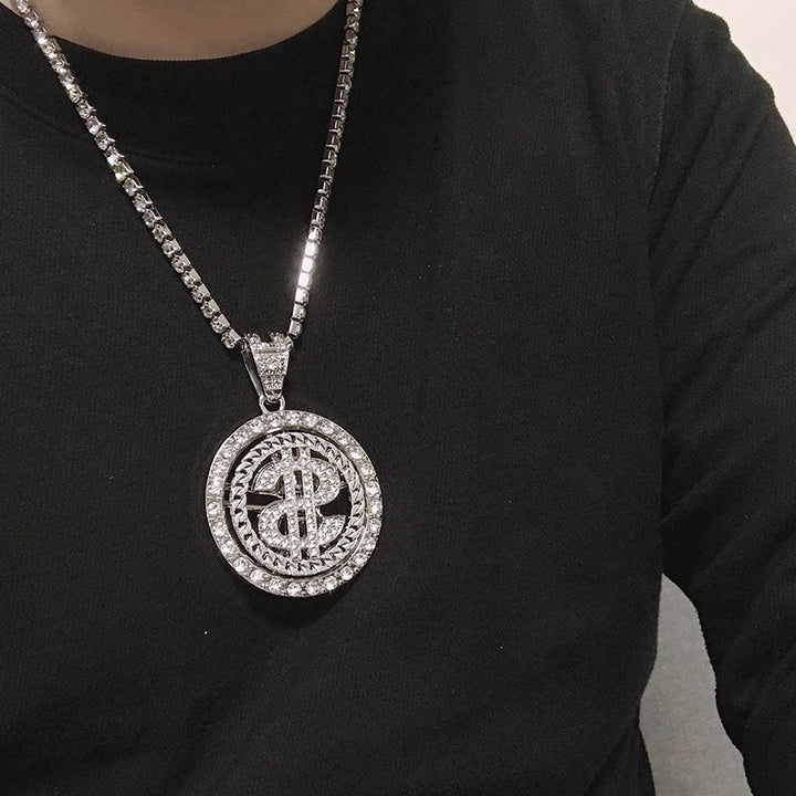 Rotatable dollar necklace