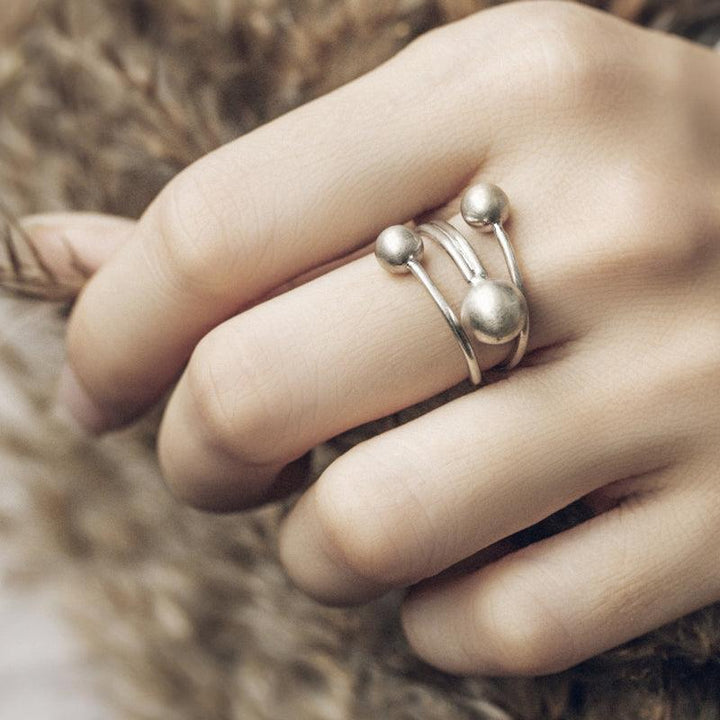 925 Sterling Silver Round Bead Ring