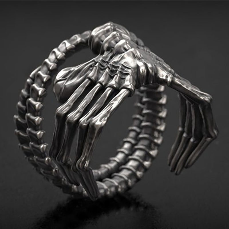 Gothic Skull &amp; Spine Ring