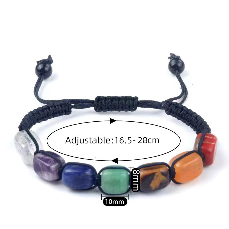 Natural colorful stone braided bracelet