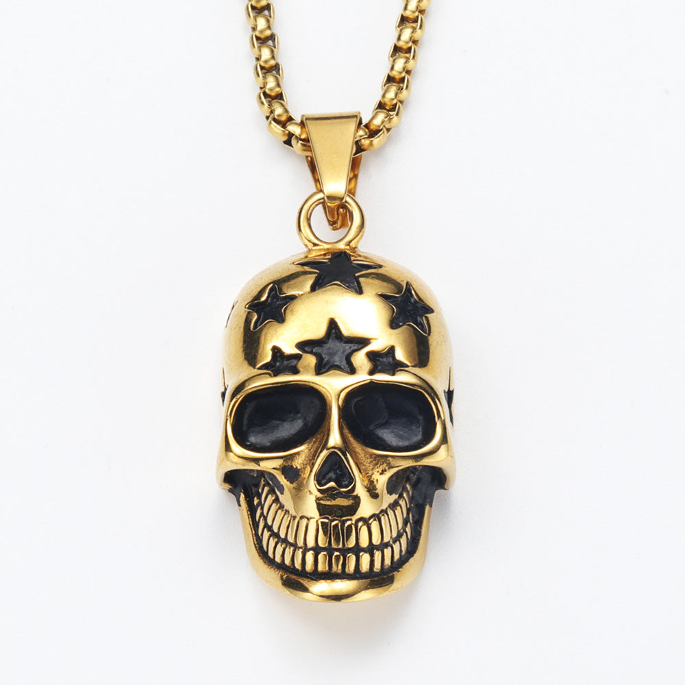 Star-Accented Skull Necklace