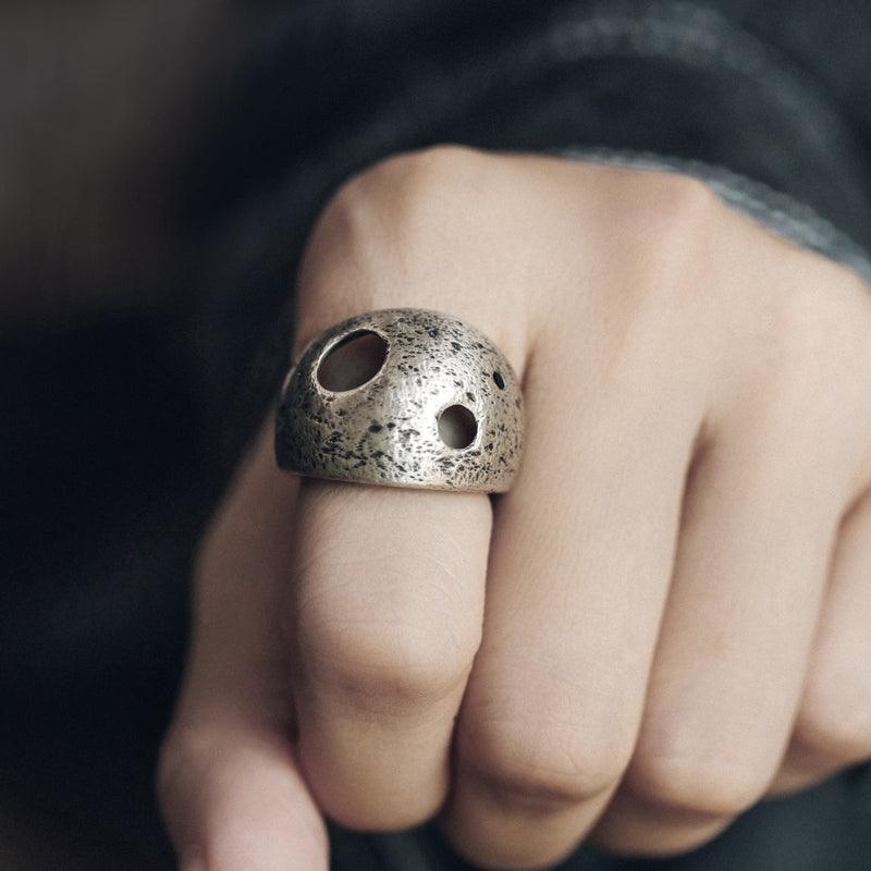 Vintage Textured Wide Cutout Ring