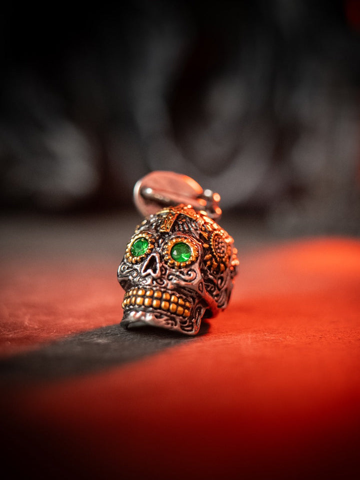 Green Eyes Skull Pendant Necklace