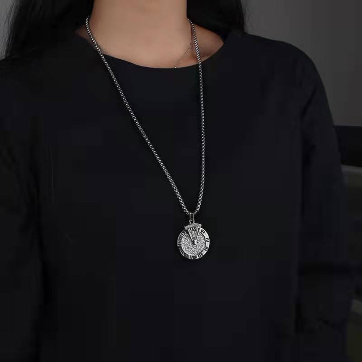 Roman numeral dial necklace