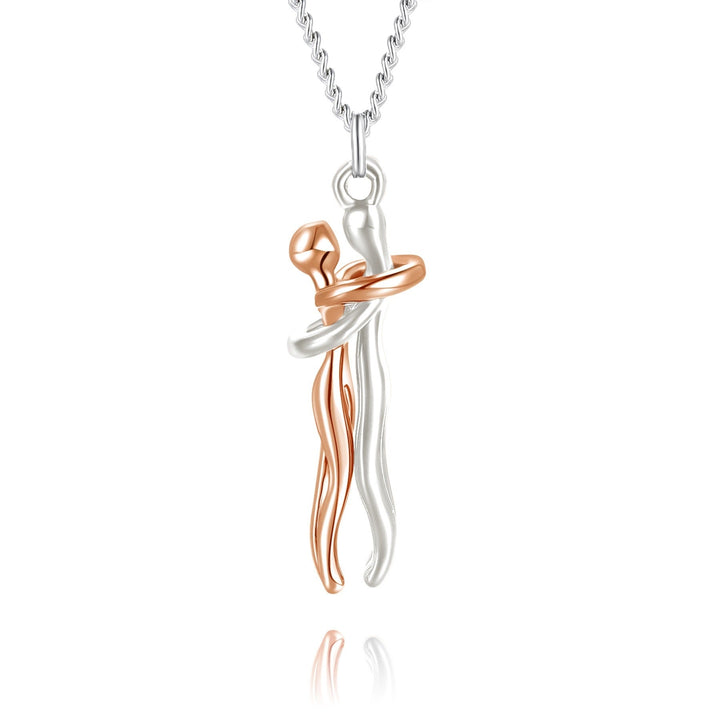 Couple Hug Pendant Necklace