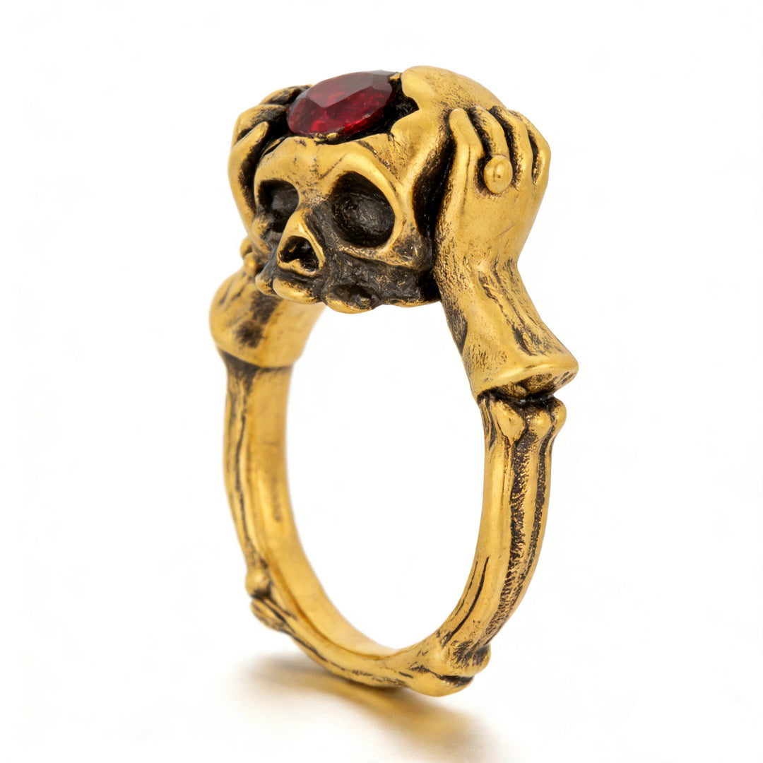 Vintage Black and Gold Skull Ring