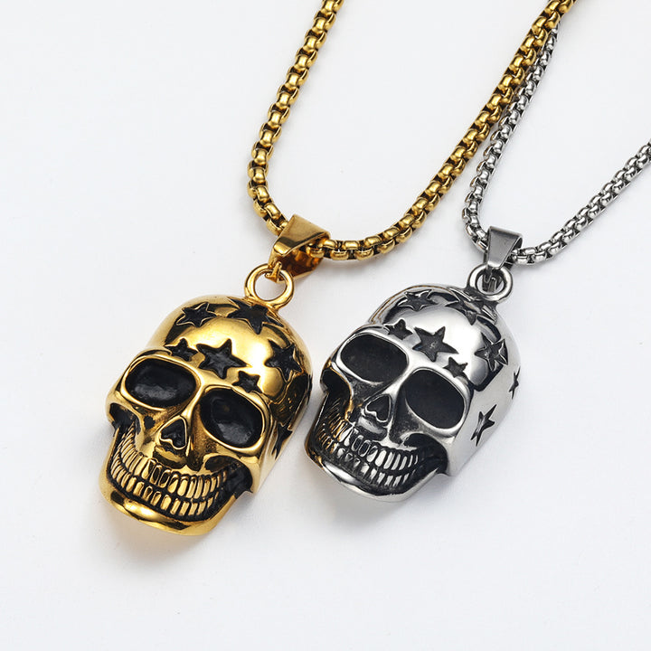 Star-Accented Skull Necklace