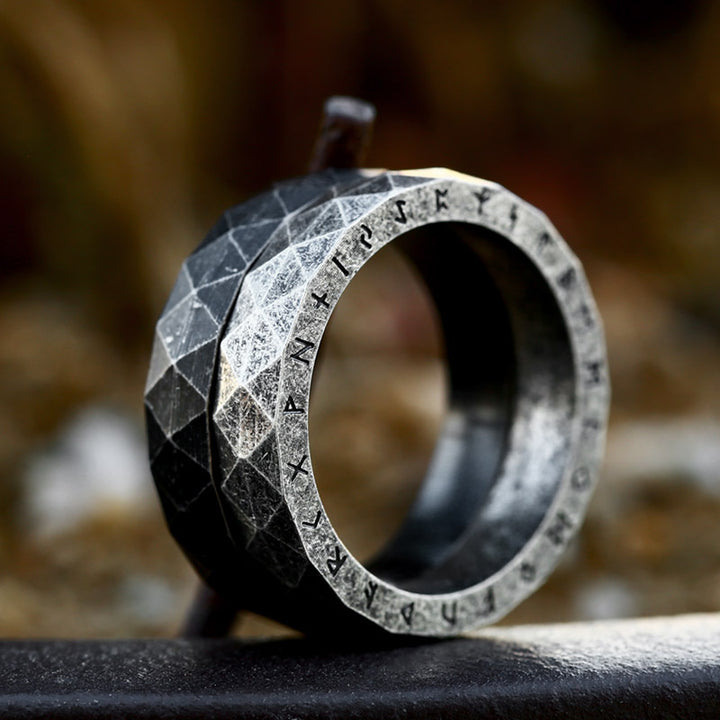 Viking rune rhombus ring