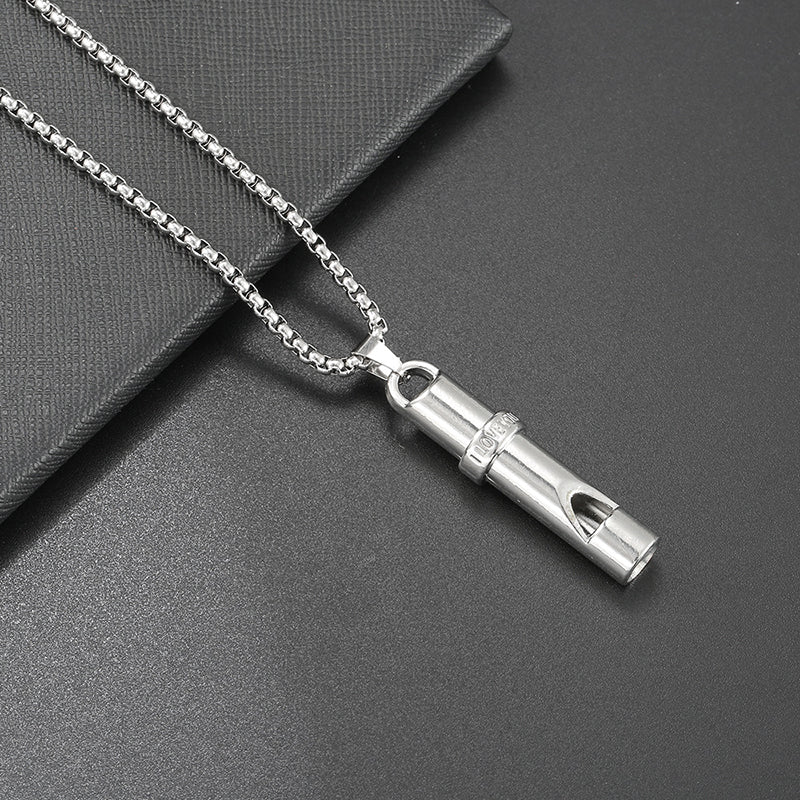 Fenrir wolf head whistle necklace