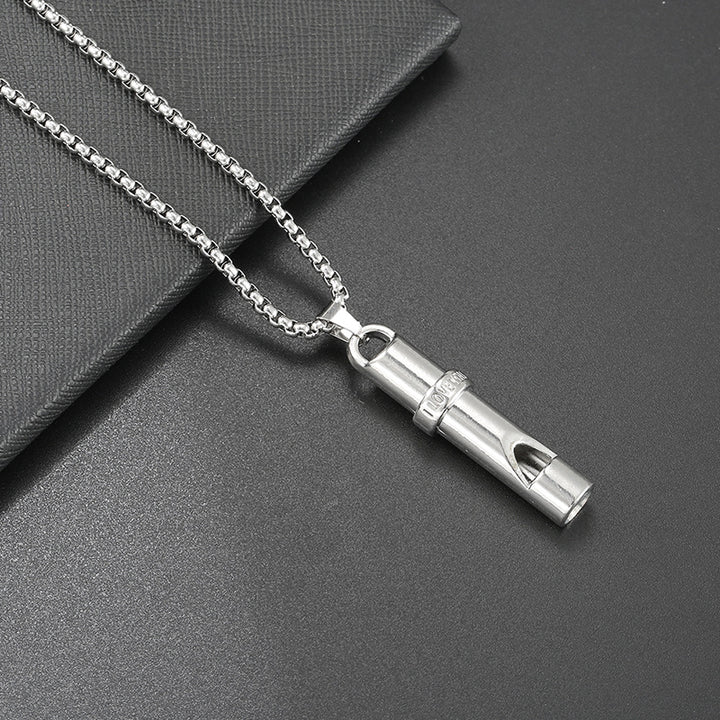 Fenrir wolf head whistle necklace