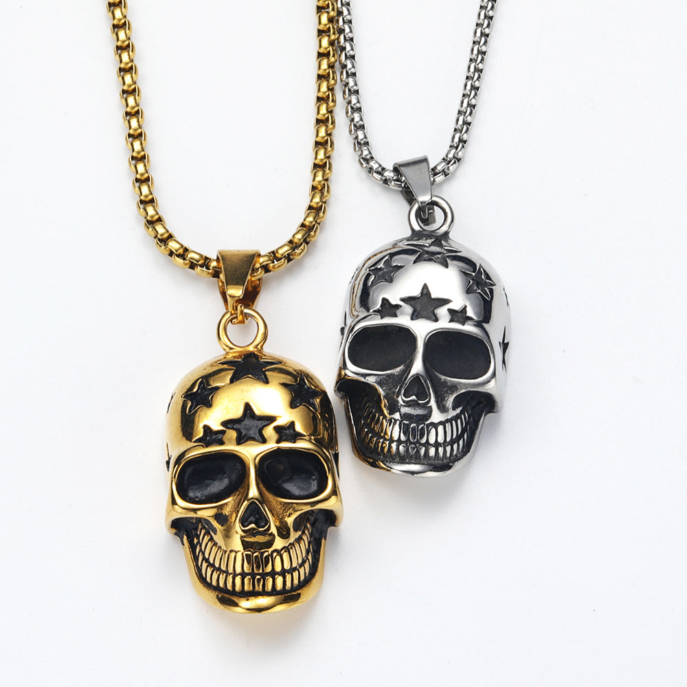 Star-Accented Skull Necklace