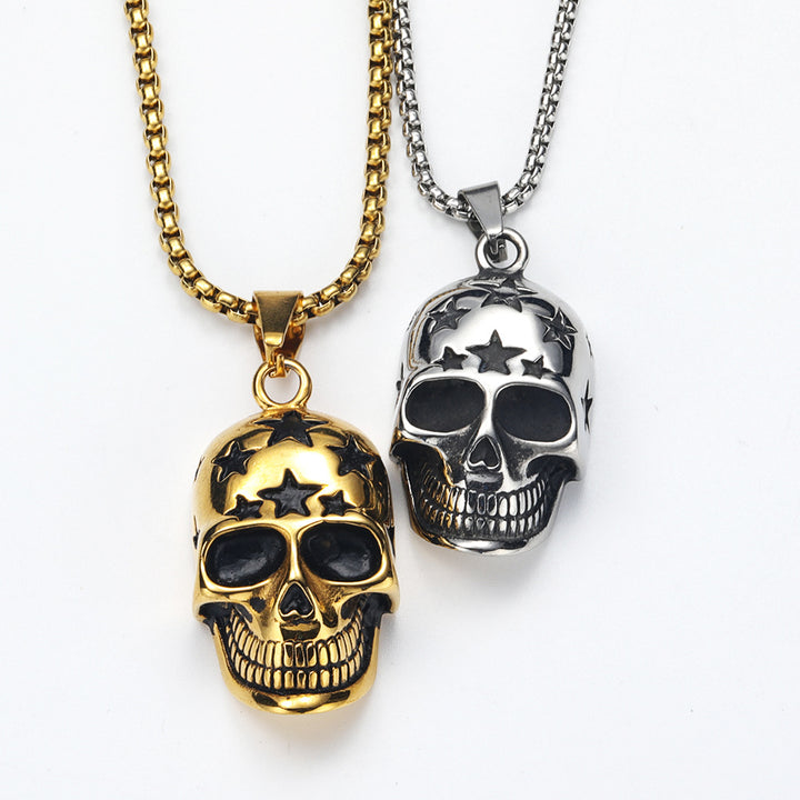 Star-Accented Skull Necklace