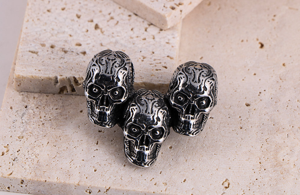 Vintage Multi Skull Pendant Necklace