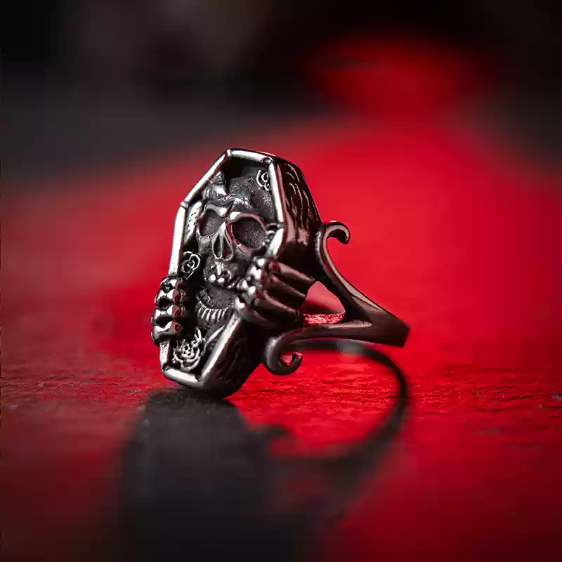 Vintage Skull Coffin Ring