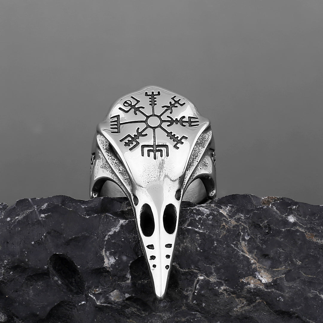 Viking Raven Skull Ring