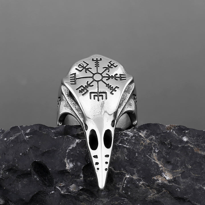 Viking Raven Skull Ring