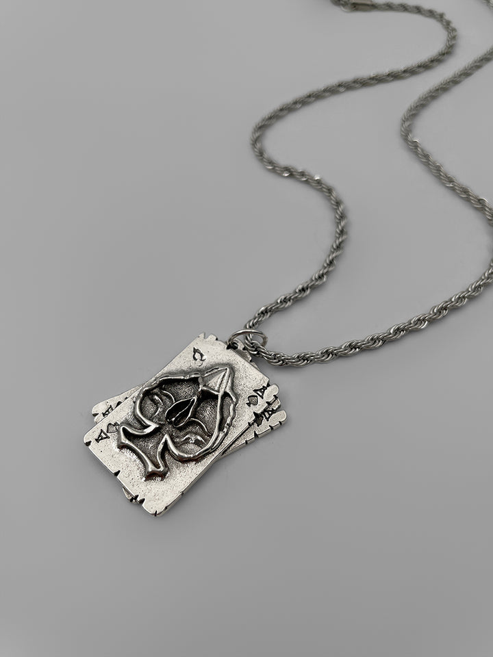 Ace of Spades Playing Card Necklace