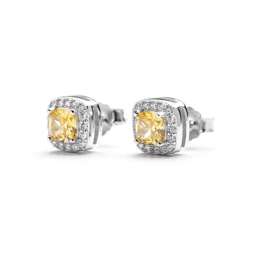 square diamond stud earrings