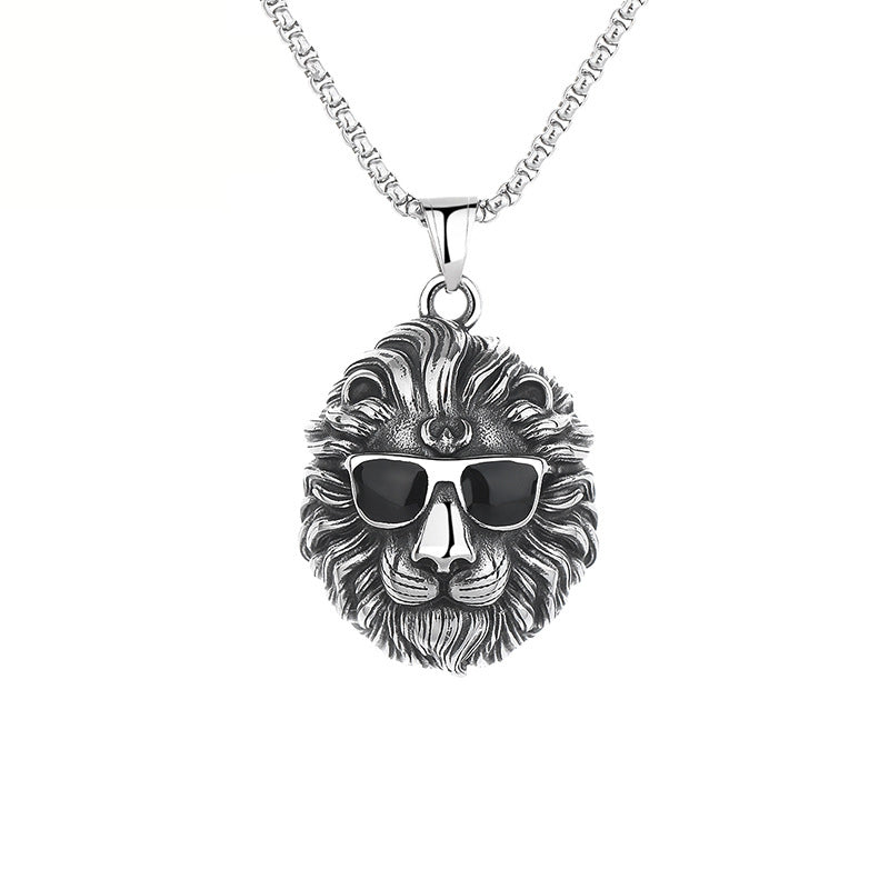 Lion necklace with sunglasses