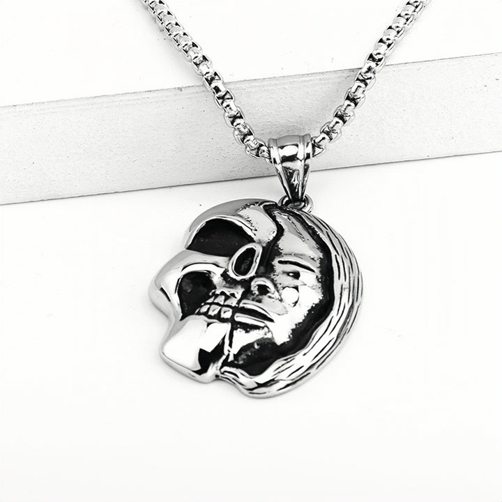 Half-Face Skull Necklace