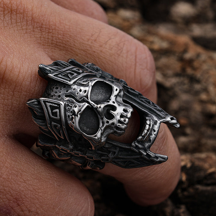 Armored Skull Roaring Ring