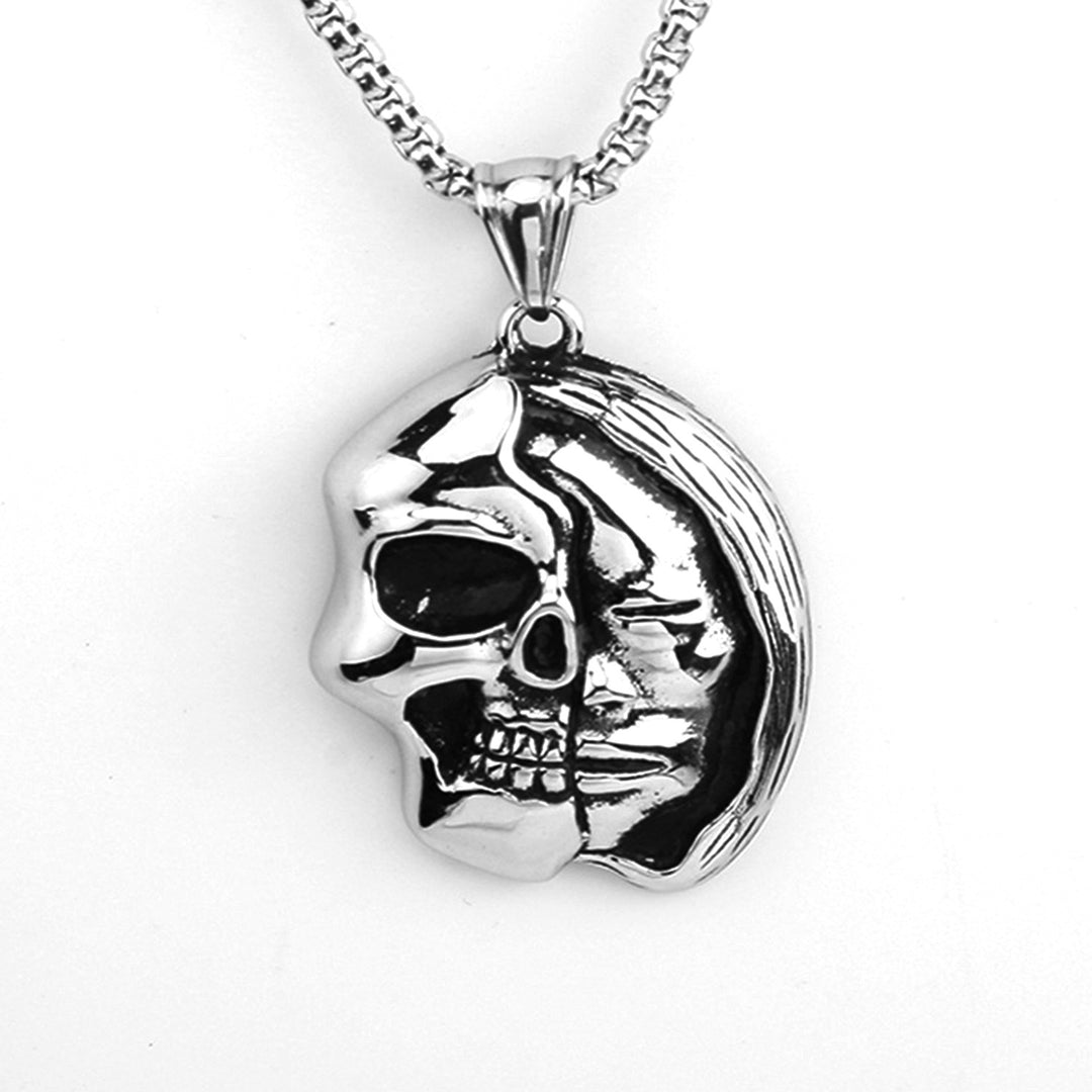 Half-Face Skull Necklace
