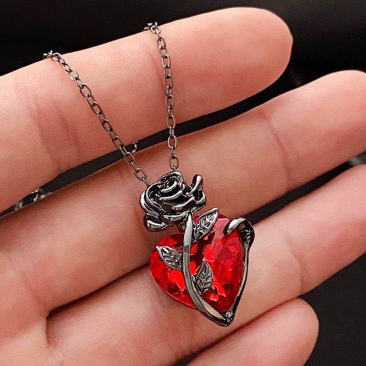 Heart Rose Necklace