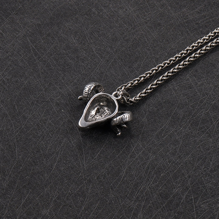 Satan sheep head necklace