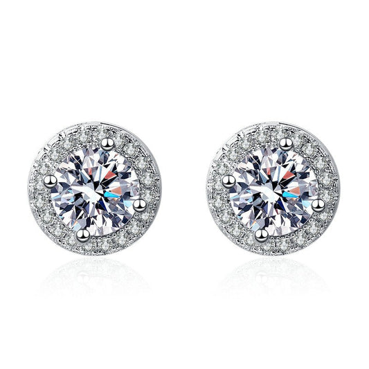 Round Diamond Stud Earrings