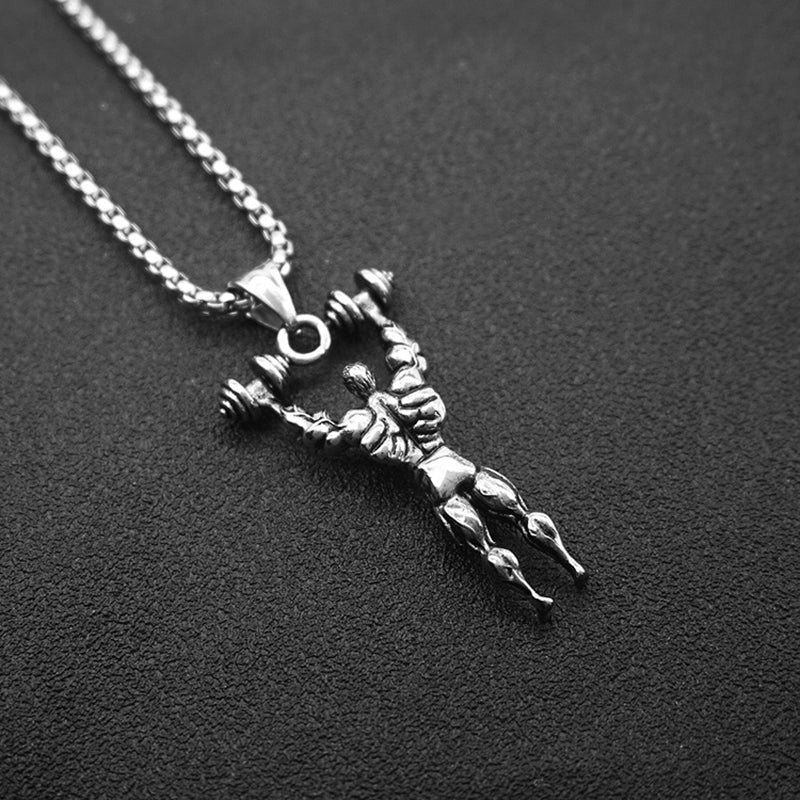 "Source of Strength" Fitness Dumbbell Necklace