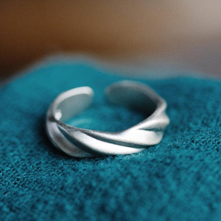925 Silver Twisted Matte Retro Ring