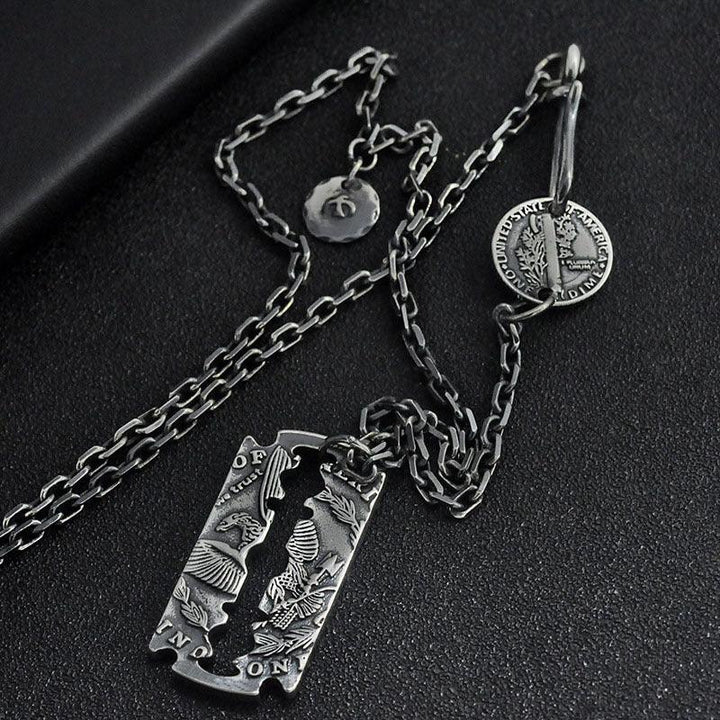 Morgan Silver Coin Blade Pendant Necklace