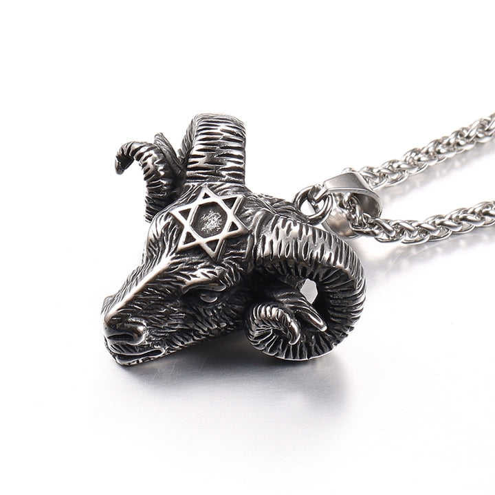Satan sheep head necklace