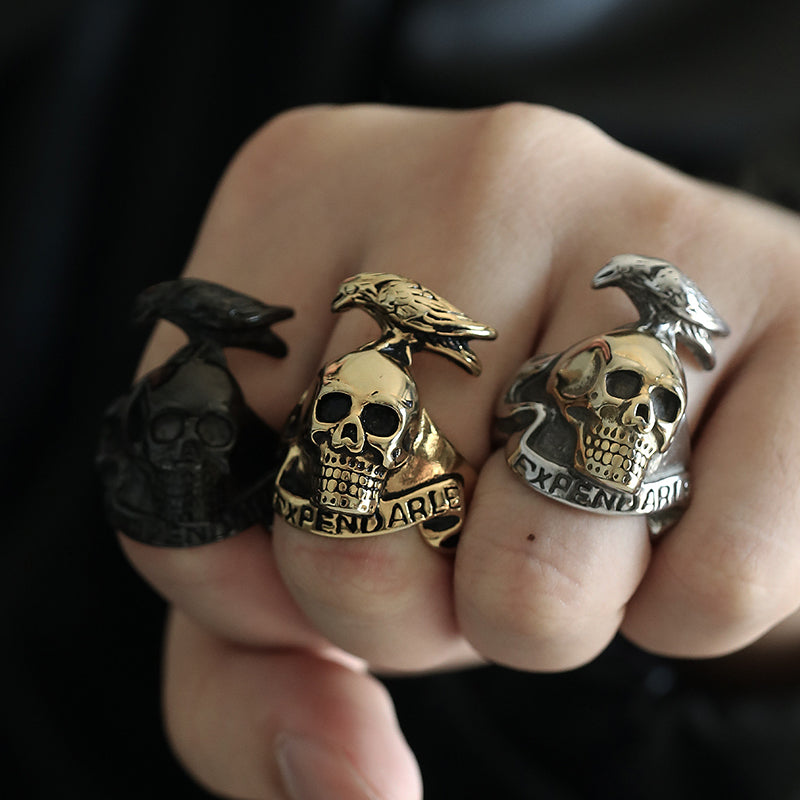 Crow Skull Ring