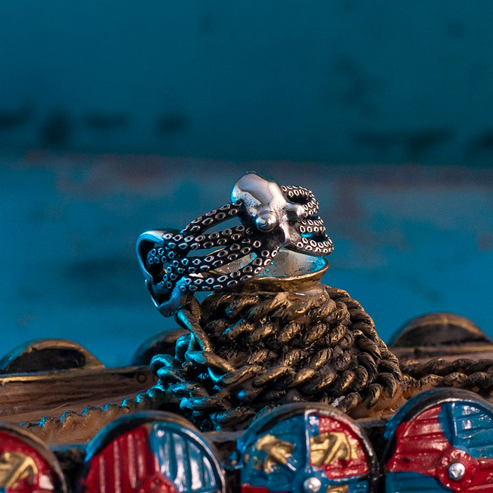 Dark Kraken Octopus Ring