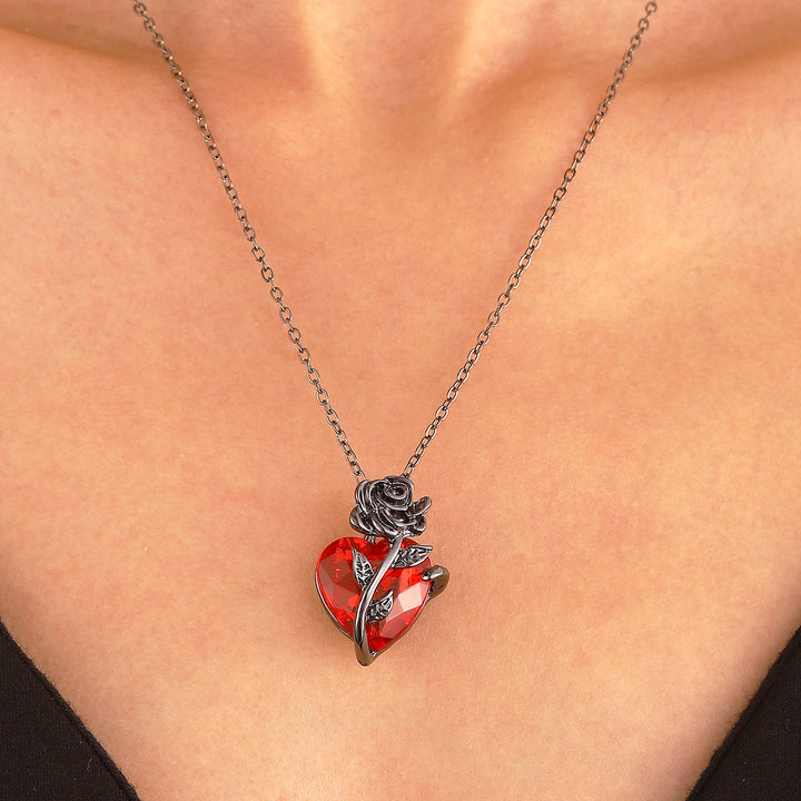 Heart Rose Necklace